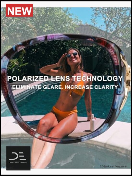 Oversized Polarized Sunglasses for Women UV Protection Retro Cat Eye Shades main image 5